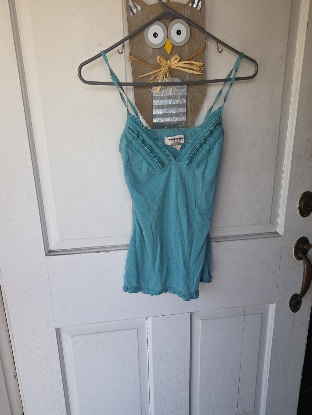 Hollister Teal V-Neck Velvet Spaghetti Strap Camisole True Y2k Size Medium